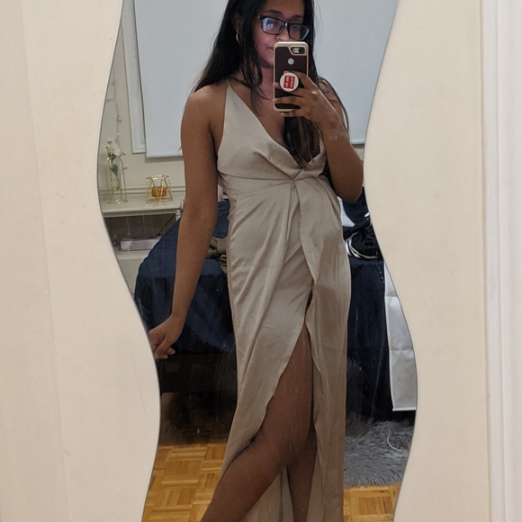 ASOS silver silk dress - Picture 2 of 4